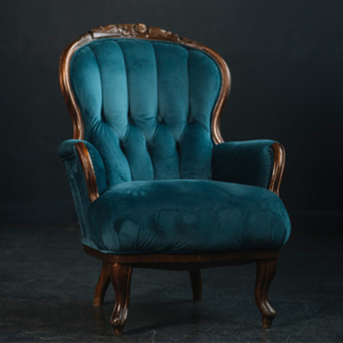 高級絨毛宮廷單人座椅