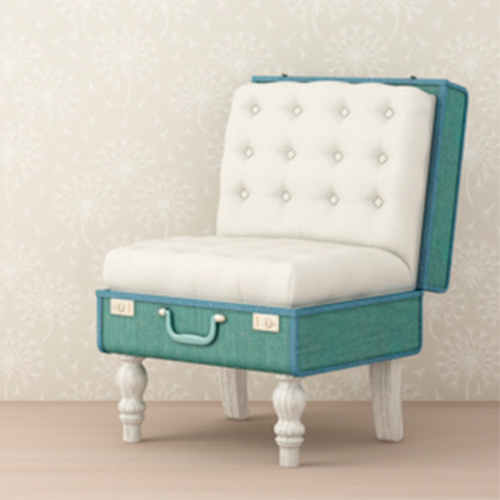 復古行李箱創意單人椅